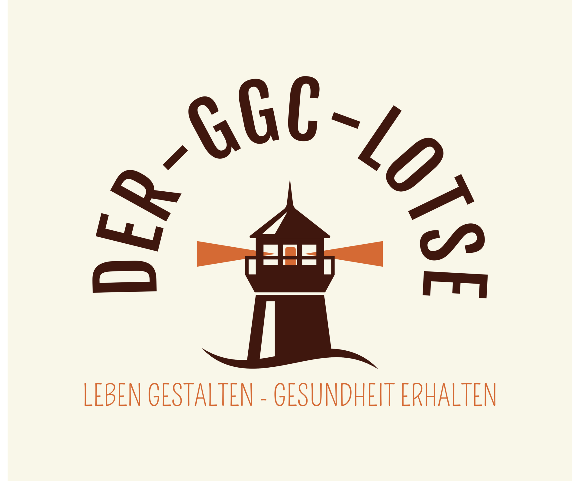 Firmen-Logo mit Leuchtturm der-ggc-Lotse Schriftzug und Slogan "Leben gestalten - Gesundheit erhalten"